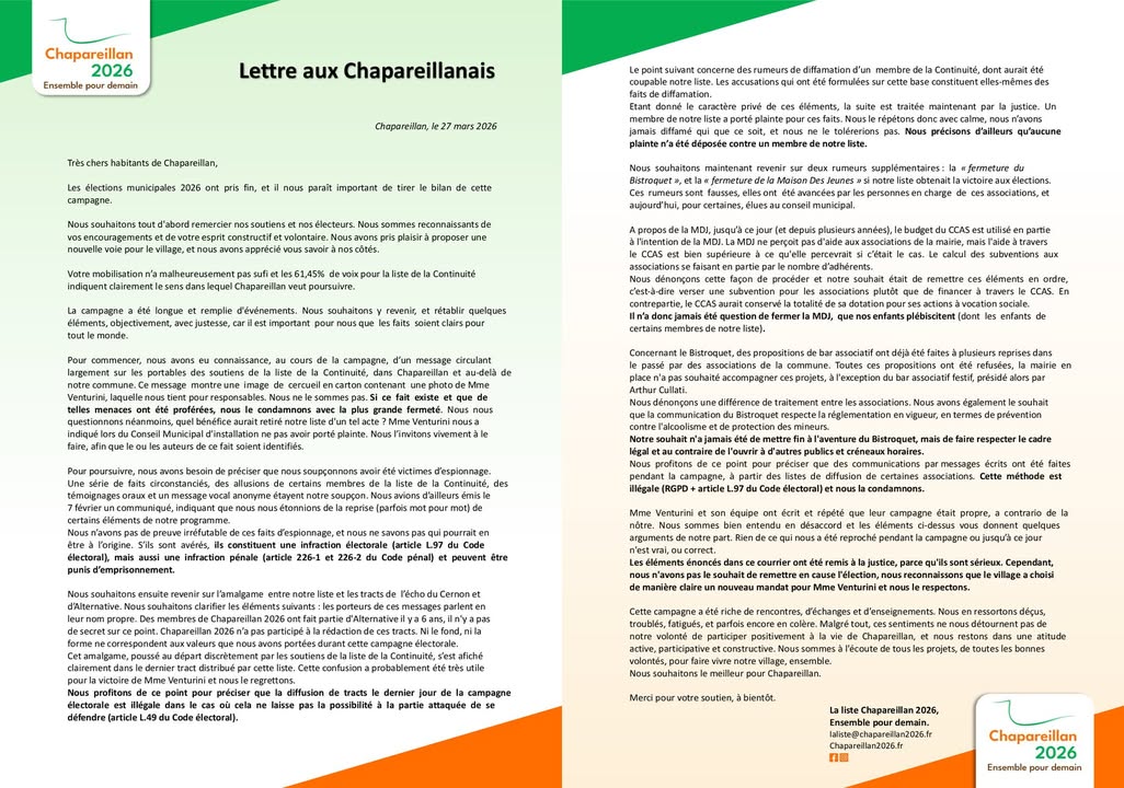 Chapareillan 2026